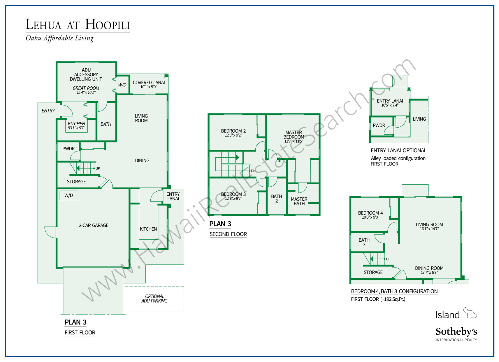 Updated Floor Plan Lehua at Hoopili